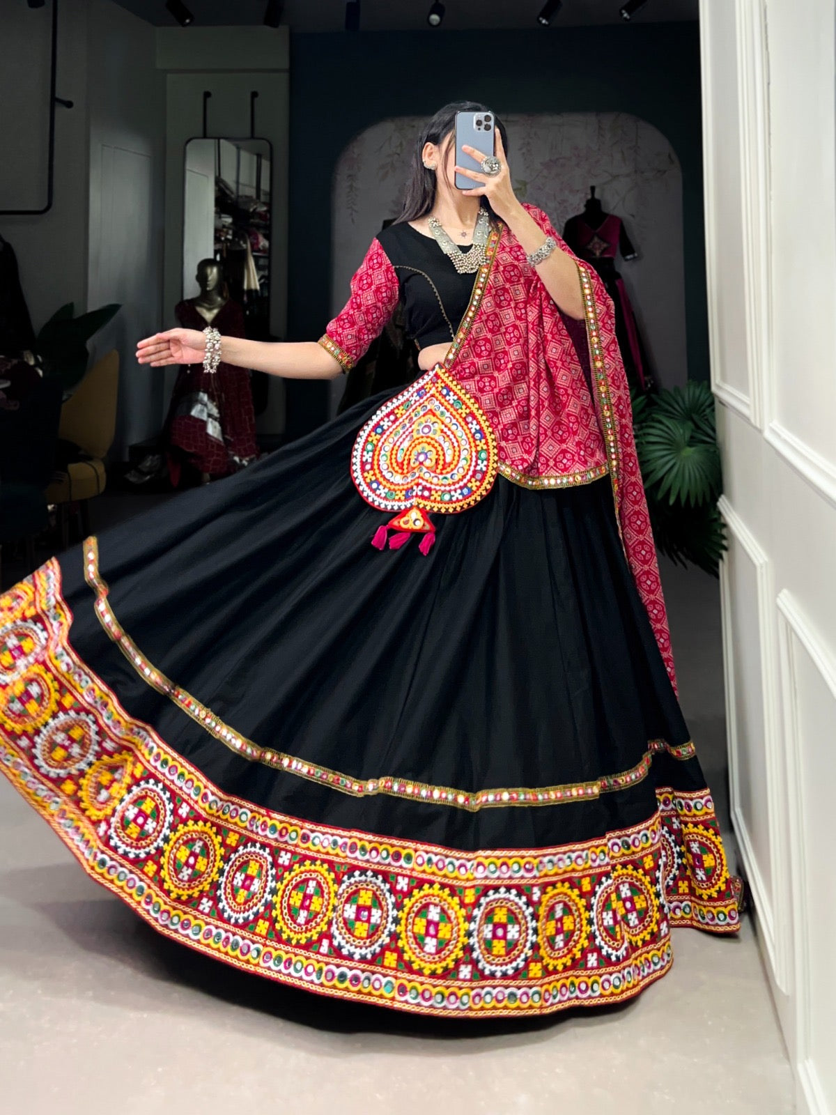Rayon Thread Embroidery work Chaniya Choli