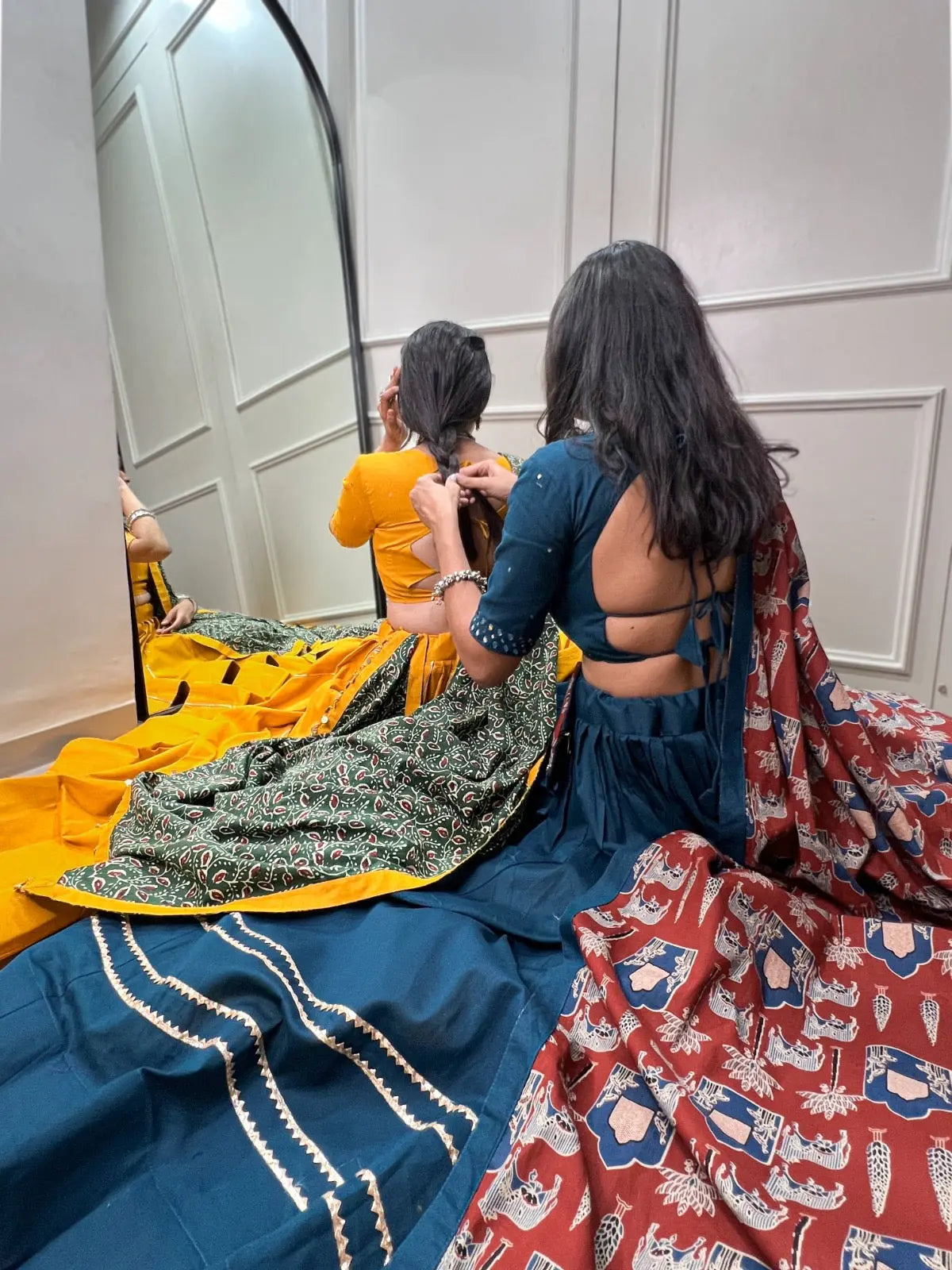 Pure Cotton Gamthi Kodi Work Navratri Special Chaniya Choli