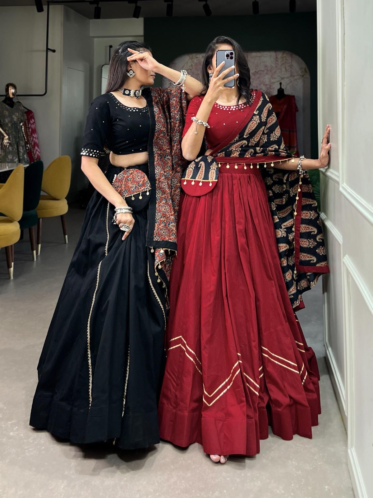 Pure Cotton Gamthi Kodi Work Navratri Special Chaniya Choli