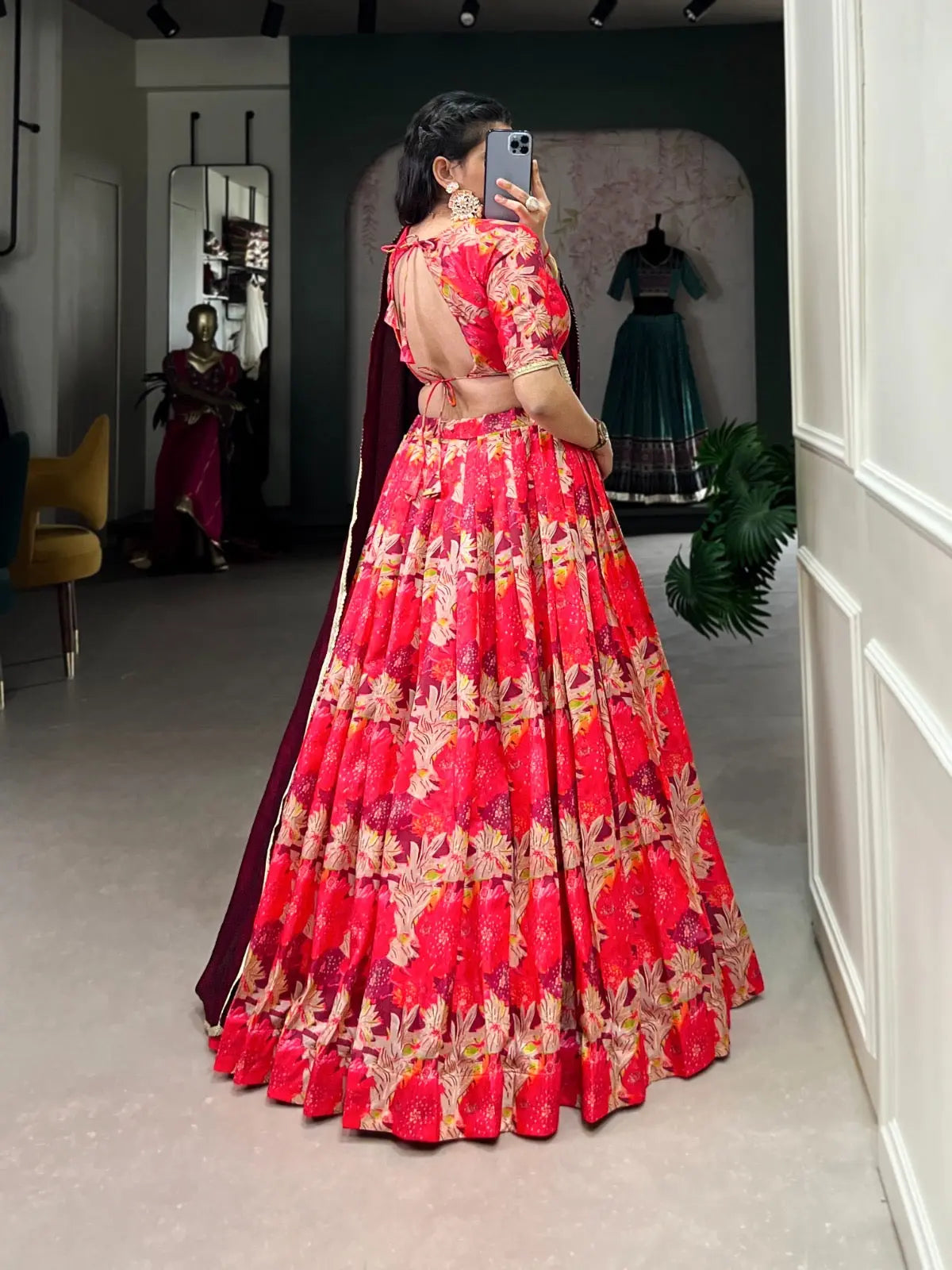 Tussar Silk Digital Printed Lehenga Choli