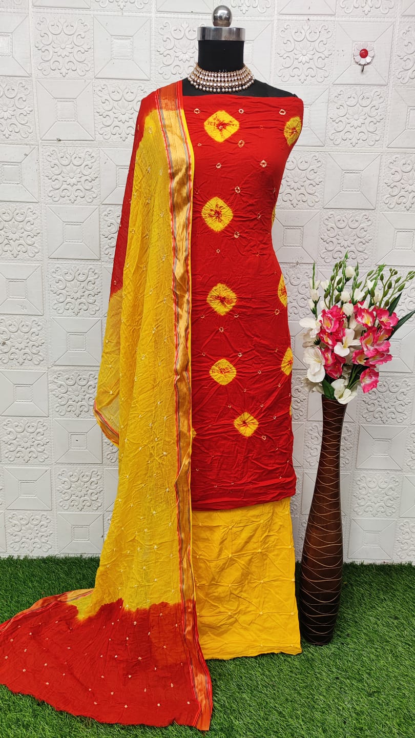 Summer Special Cotton Bandhani Dress Material