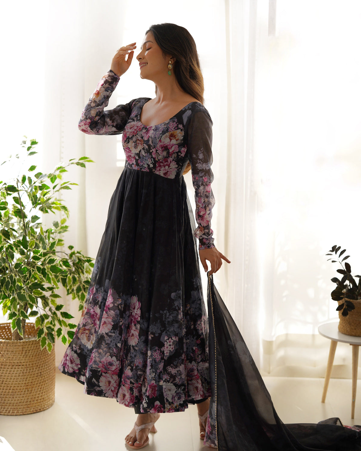 Premium Quality Silk Gown Anarkali Suit Set