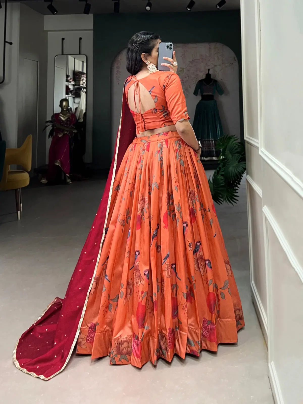 Tussar Silk Digital Printed Lehenga Choli Set