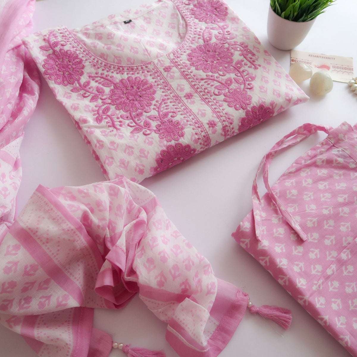 Lilac Dahlia Cotton Suit