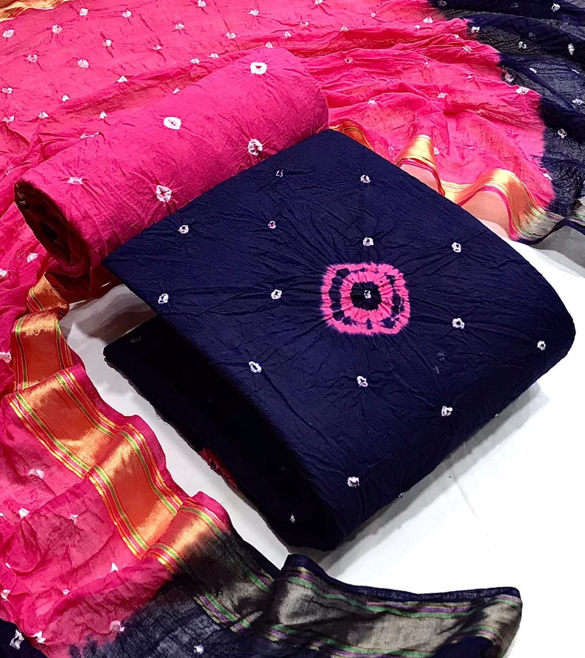 Rayon Bandhani Dress Material