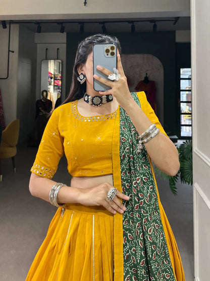 Pure Cotton Gamthi Kodi Work Navratri Special Chaniya Choli