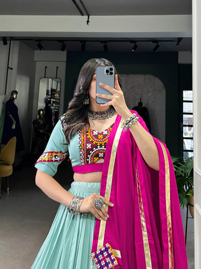 Pure Rayon Embossed Design Designer Chaniya Choli (Ready to Wear)