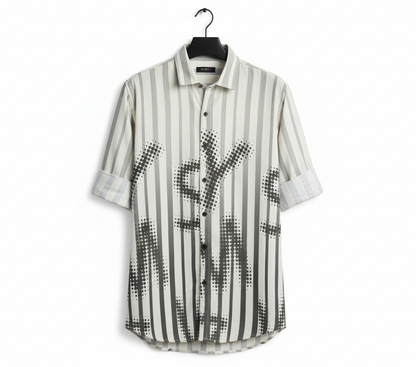 Graphic Vertical Stripe Streetwear Men's Shirt