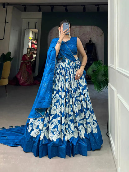 Tussar Silk Digital Print work Lehenga Choli