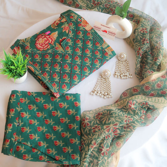 Mehak Emerald Delight Suit Set - Doriya