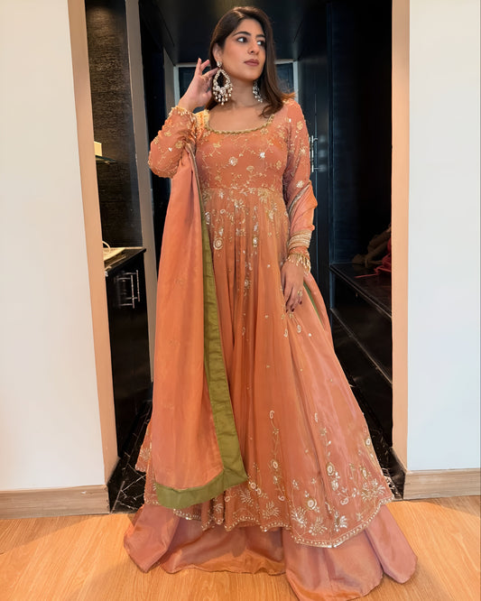 Star Georgette  Slik Anarkali Suit With Skirt