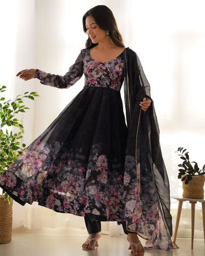 Premium Quality Silk Gown Anarkali Suit Set