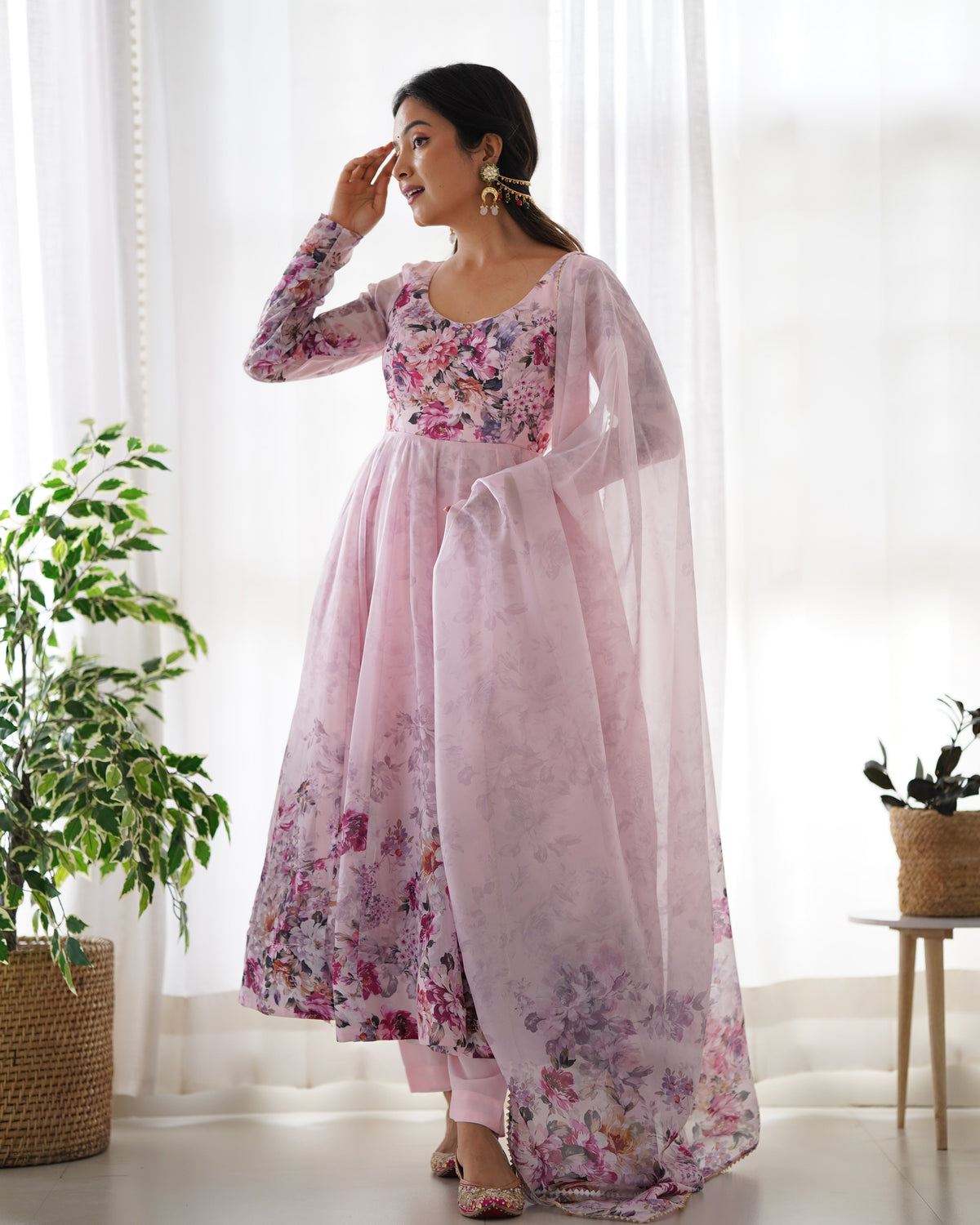 Premium Quality Silk Gown Anarkali Suit Set