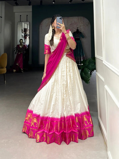 Treditional Cotton Chex Work Lehenga Choli
