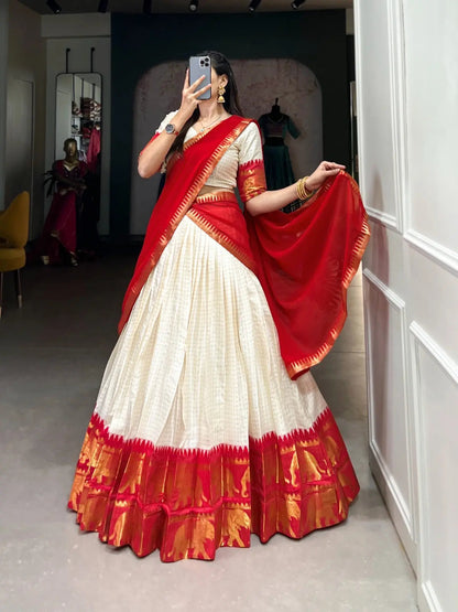 Treditional Cotton Chex Work Lehenga Choli