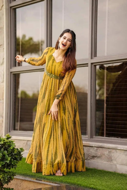 Tye and dye Maxi Dress Fully Stitched