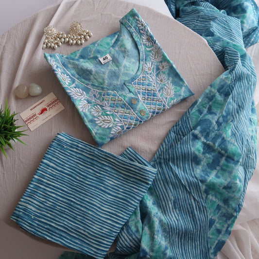 Ranjan Peacock Cotton Suit