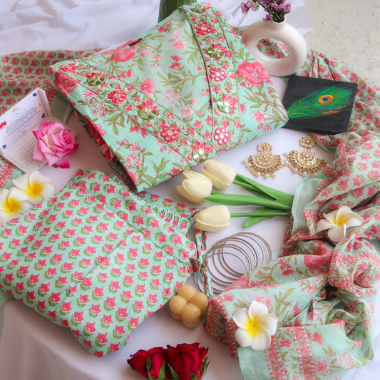 Emerald Blossom Ensemble Suit Set - Launch 16