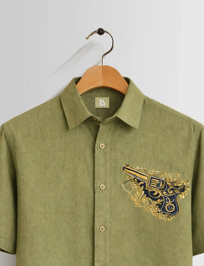 Olive Revolver Men's Shirt - XPST