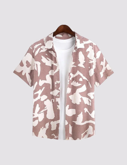 Pink Abstract Men's Shirt - XPST