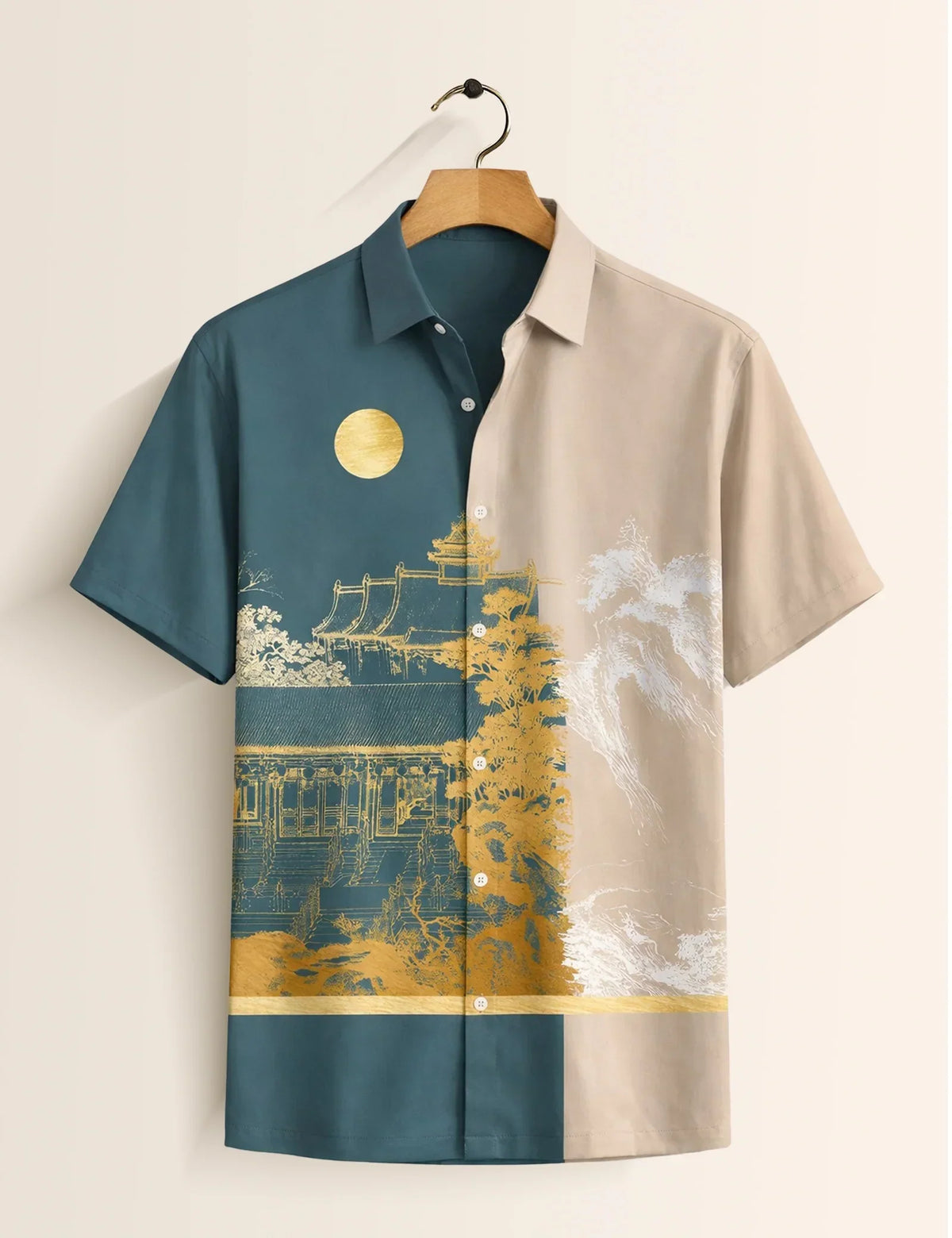 Side Scenery Printed Men's Shirt - XPST