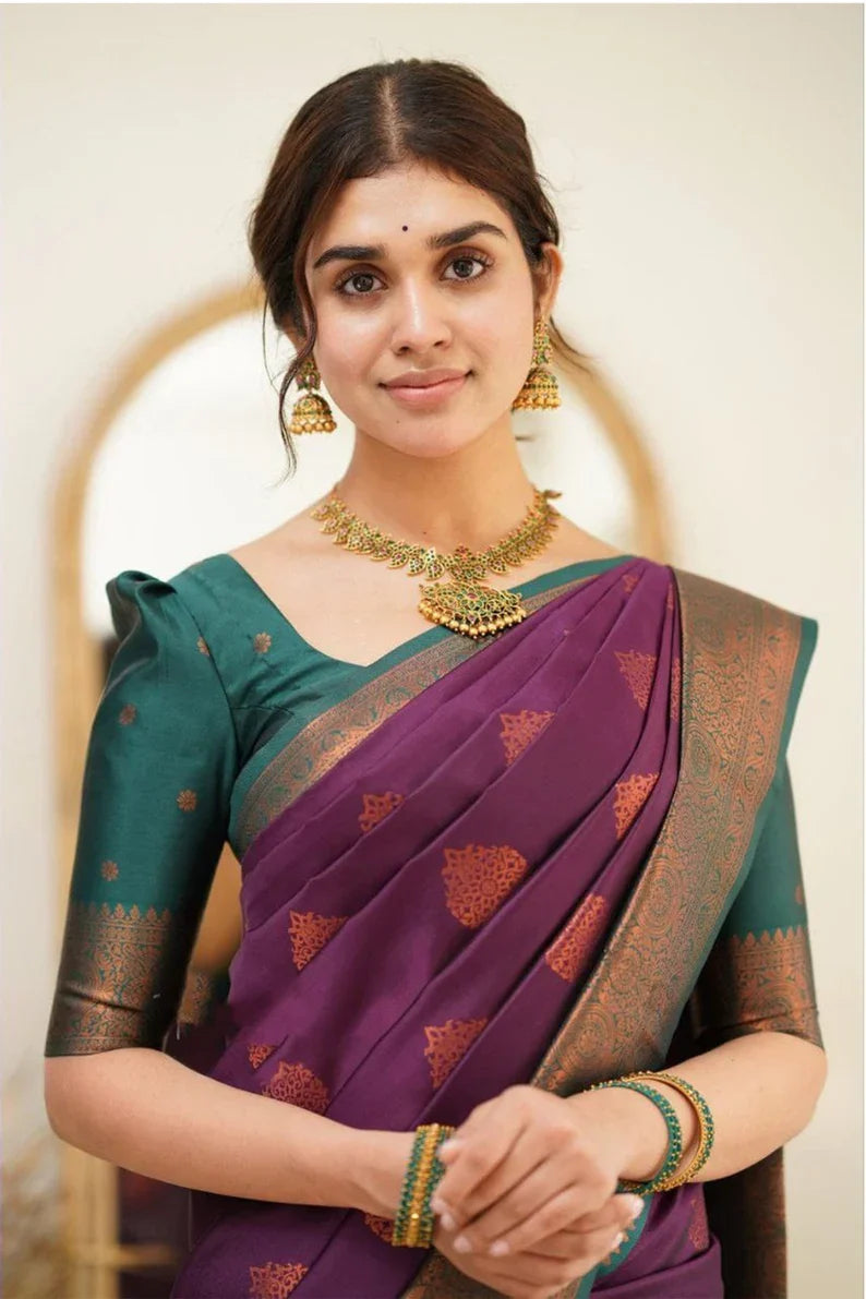 Women's Pure Soft Silk Bridal Saree with Zari Work